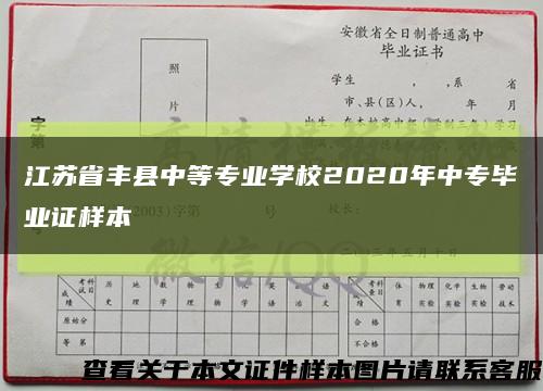 江苏省丰县中等专业学校2020年中专毕业证样本缩略图