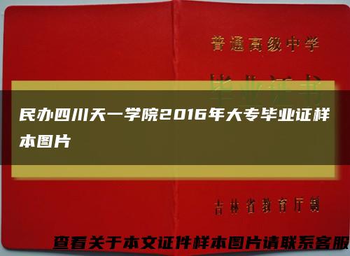 民办四川天一学院2016年大专毕业证样本图片缩略图