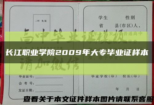 长江职业学院2009年大专毕业证样本缩略图