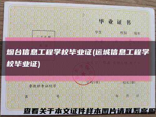 烟台信息工程学校毕业证(运城信息工程学校毕业证)缩略图
