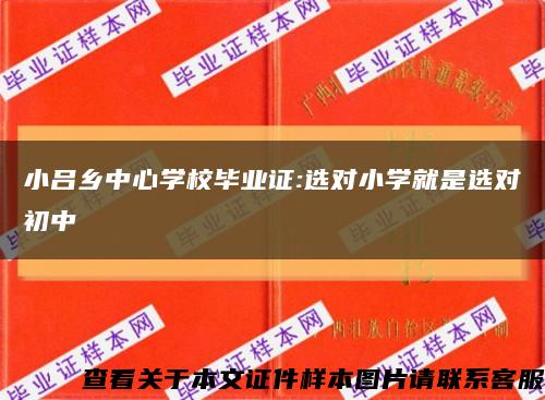 小吕乡中心学校毕业证:选对小学就是选对初中缩略图