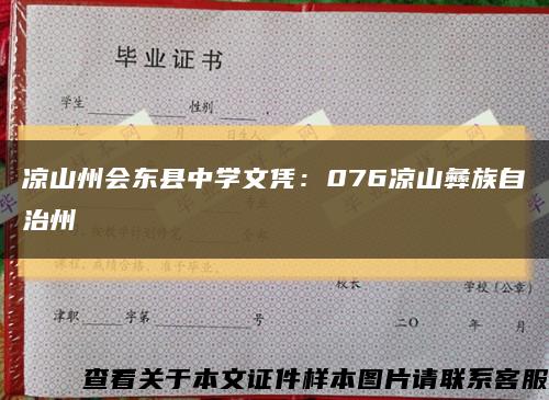 凉山州会东县中学文凭：076凉山彝族自治州缩略图