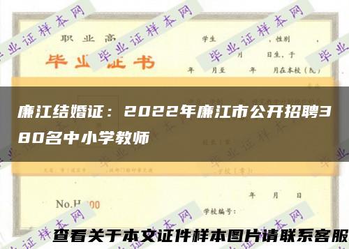 廉江结婚证：2022年廉江市公开招聘380名中小学教师缩略图