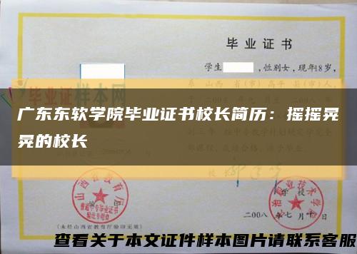 广东东软学院毕业证书校长简历：摇摇晃晃的校长缩略图