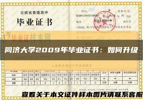 同济大学2009年毕业证书：如何升级缩略图