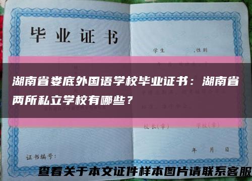 湖南省娄底外国语学校毕业证书：湖南省两所私立学校有哪些？缩略图