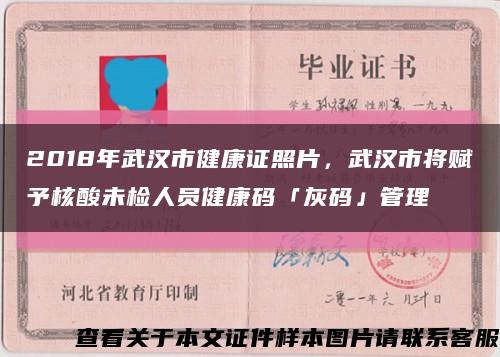 2018年武汉市健康证照片，武汉市将赋予核酸未检人员健康码「灰码」管理缩略图