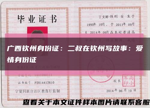 广西钦州身份证：二叔在钦州写故事：爱情身份证缩略图