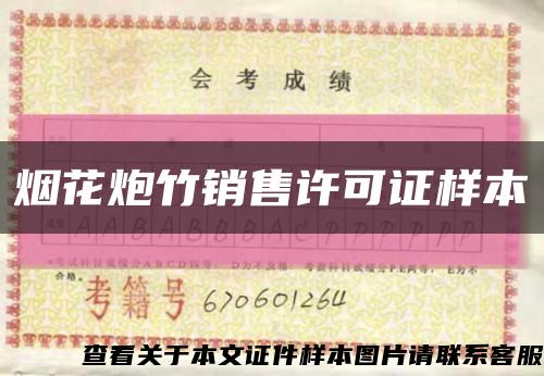 烟花炮竹销售许可证样本缩略图