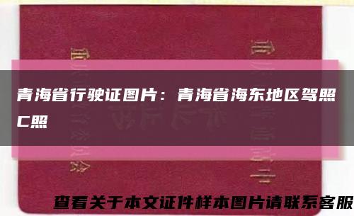 青海省行驶证图片：青海省海东地区驾照C照缩略图