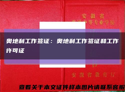 奥地利工作签证：奥地利工作签证和工作许可证缩略图