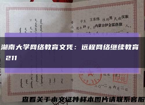 湖南大学网络教育文凭：远程网络继续教育  211缩略图