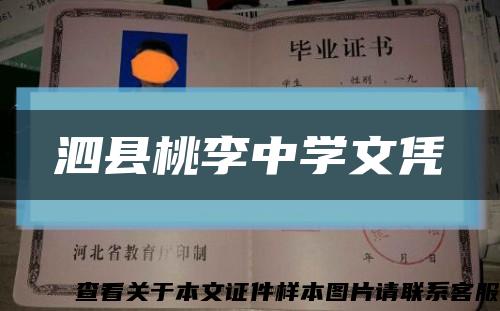 泗县桃李中学文凭缩略图