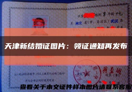 天津新结婚证图片：领证通知再发布缩略图