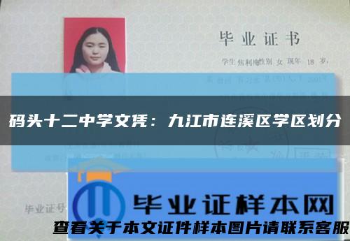 码头十二中学文凭：九江市连溪区学区划分缩略图