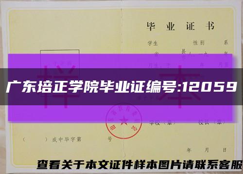 广东培正学院毕业证编号:12059缩略图