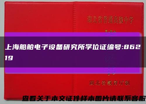 上海船舶电子设备研究所学位证编号:86219缩略图