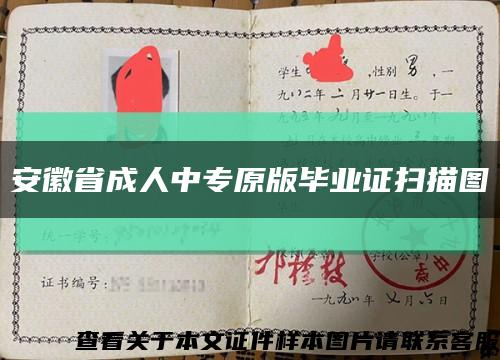 安徽省成人中专原版毕业证扫描图缩略图