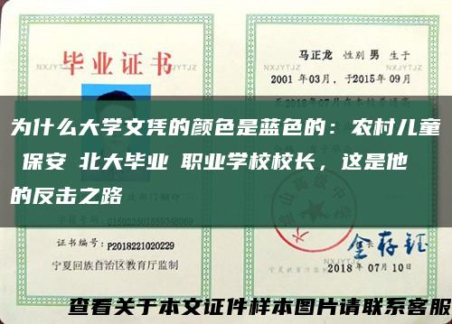 为什么大学文凭的颜色是蓝色的：农村儿童→保安→北大毕业→职业学校校长，这是他的反击之路缩略图