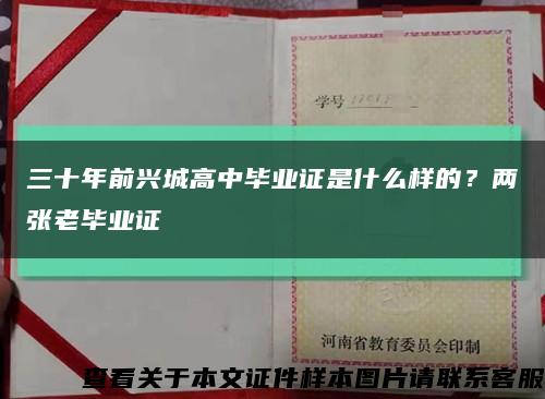 三十年前兴城高中毕业证是什么样的？两张老毕业证缩略图