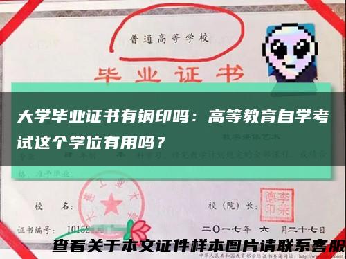 大学毕业证书有钢印吗：高等教育自学考试这个学位有用吗？缩略图