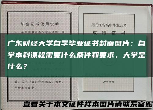 广东财经大学自学毕业证书封面图片：自学本科课程需要什么条件和要求，大学是什么？缩略图