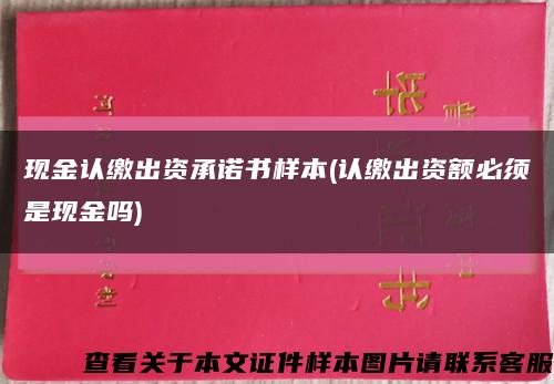 现金认缴出资承诺书样本(认缴出资额必须是现金吗)缩略图