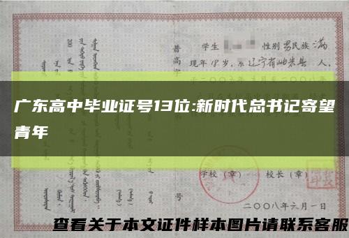 广东高中毕业证号13位:新时代总书记寄望青年缩略图