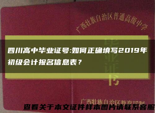 四川高中毕业证号:如何正确填写2019年初级会计报名信息表？缩略图