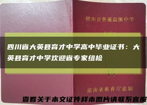 四川省大英县育才中学高中毕业证书：大英县育才中学欢迎省专家组检缩略图