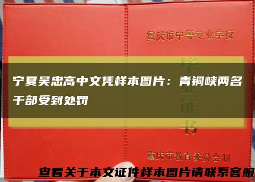 宁夏吴忠高中文凭样本图片：青铜峡两名干部受到处罚缩略图
