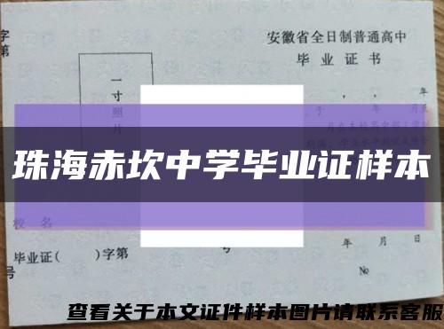 珠海赤坎中学毕业证样本缩略图