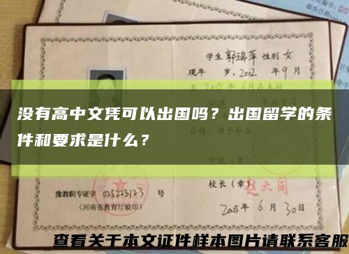 没有高中文凭可以出国吗？出国留学的条件和要求是什么？缩略图