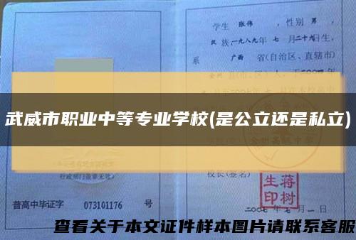 武威市职业中等专业学校(是公立还是私立)缩略图