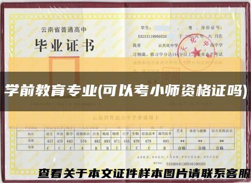 学前教育专业(可以考小师资格证吗)缩略图