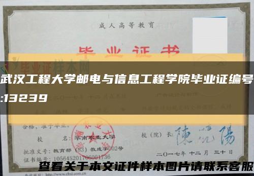 武汉工程大学邮电与信息工程学院毕业证编号:13239缩略图