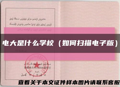 电大是什么学校（如何扫描电子版）缩略图