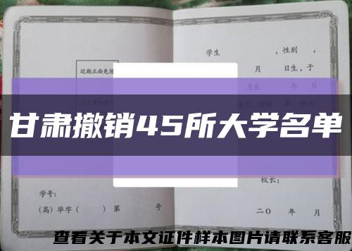 甘肃撤销45所大学名单缩略图