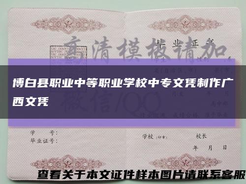 博白县职业中等职业学校中专文凭制作广西文凭缩略图