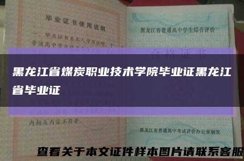 黑龙江省煤炭职业技术学院毕业证黑龙江省毕业证缩略图