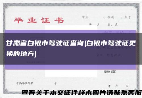 甘肃省白银市驾驶证查询(白银市驾驶证更换的地方)缩略图