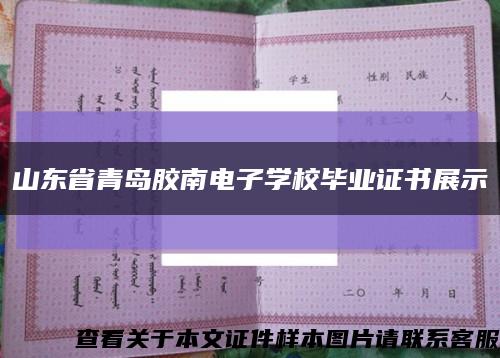 山东省青岛胶南电子学校毕业证书展示缩略图