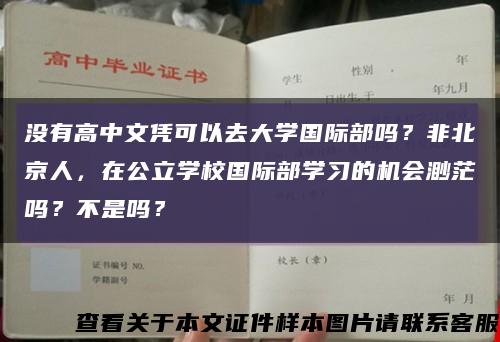 没有高中文凭可以去大学国际部吗？非北京人，在公立学校国际部学习的机会渺茫吗？不是吗？缩略图