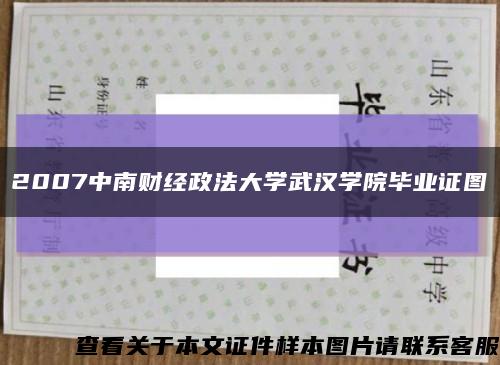 2007中南财经政法大学武汉学院毕业证图缩略图