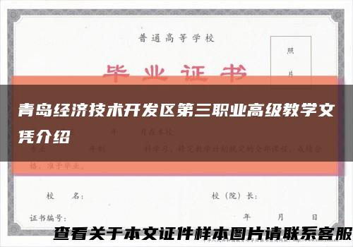 青岛经济技术开发区第三职业高级教学文凭介绍缩略图