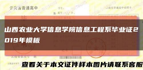山西农业大学信息学院信息工程系毕业证2019年模板缩略图