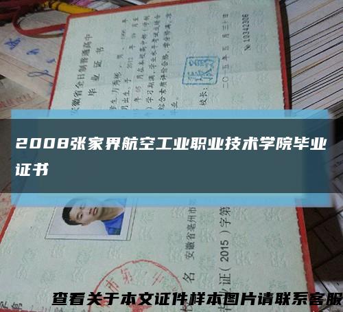 2008张家界航空工业职业技术学院毕业证书缩略图