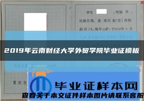 2019年云南财经大学外贸学院毕业证模板缩略图