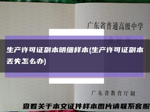 生产许可证副本明细样本(生产许可证副本丢失怎么办)缩略图