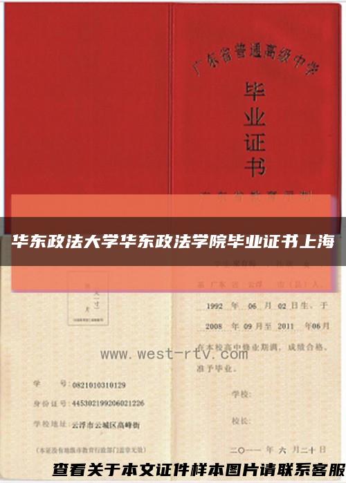 华东政法大学华东政法学院毕业证书上海缩略图